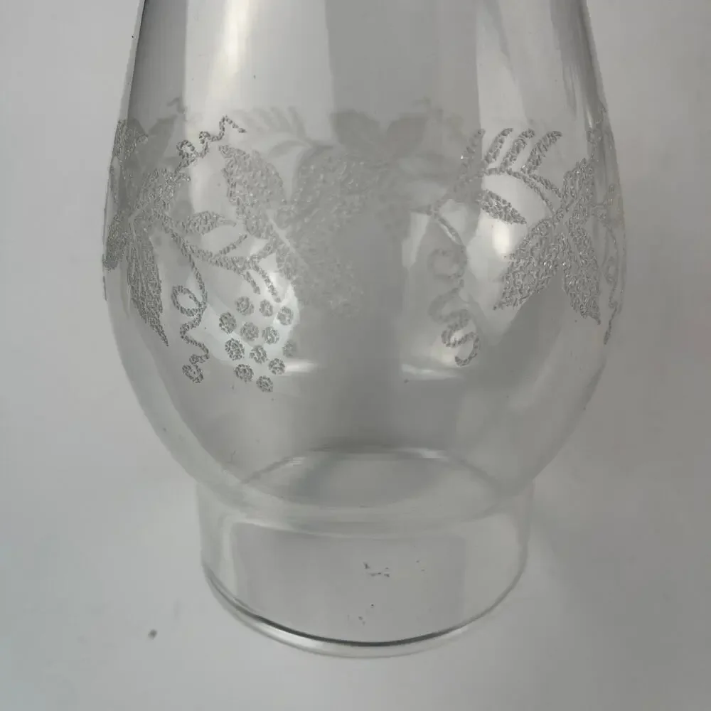 Vintage Electric Hurricane Lamp Clear Patterned Globe 12”